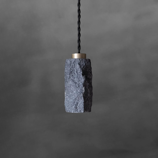 黒御影石のライト S / L (真鍮黒染め 丸)